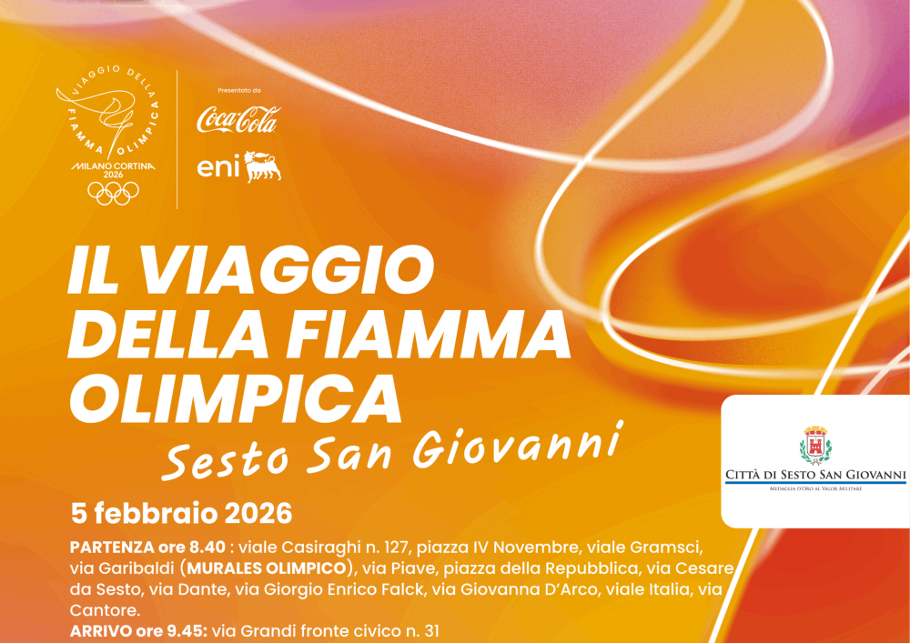 Fiamma olimpica Milano-Cortina 2026, accende Sesto San Giovanni il 5 febbraio