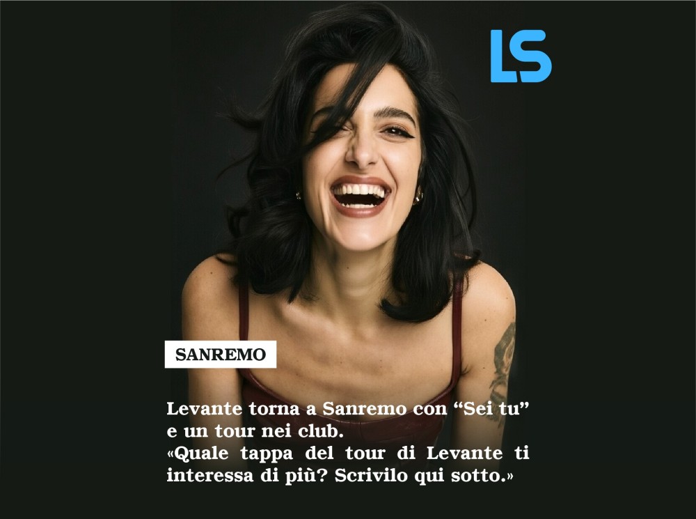 Levante torna a Sanremo con ''Sei tu'' e prepara un 2026 tra album, fiction Rai e tour nei club